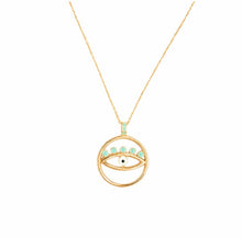 Load image into Gallery viewer, 925 sterling silver evil eye necklace with 24K gold plated 2cm-2cm
