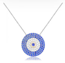 Load image into Gallery viewer, 925 sterling silver evil eye necklace with 24K gold plated 2.20cm-2.20cm
