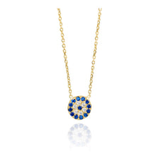 Load image into Gallery viewer, 925 sterling silver evil eye necklace with 24K gold plated 0.70cm-0.70cm
