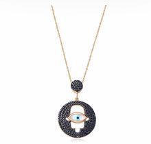 Load image into Gallery viewer, 925 sterling silver evil eye necklace with 24K gold plated 1.80cm-1.80cm
