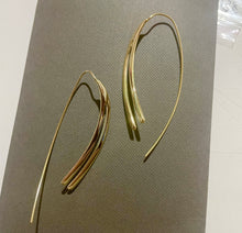 Load image into Gallery viewer, 925 sterling silver earrings with 24k gold plated 7,50cm-0.80cm
