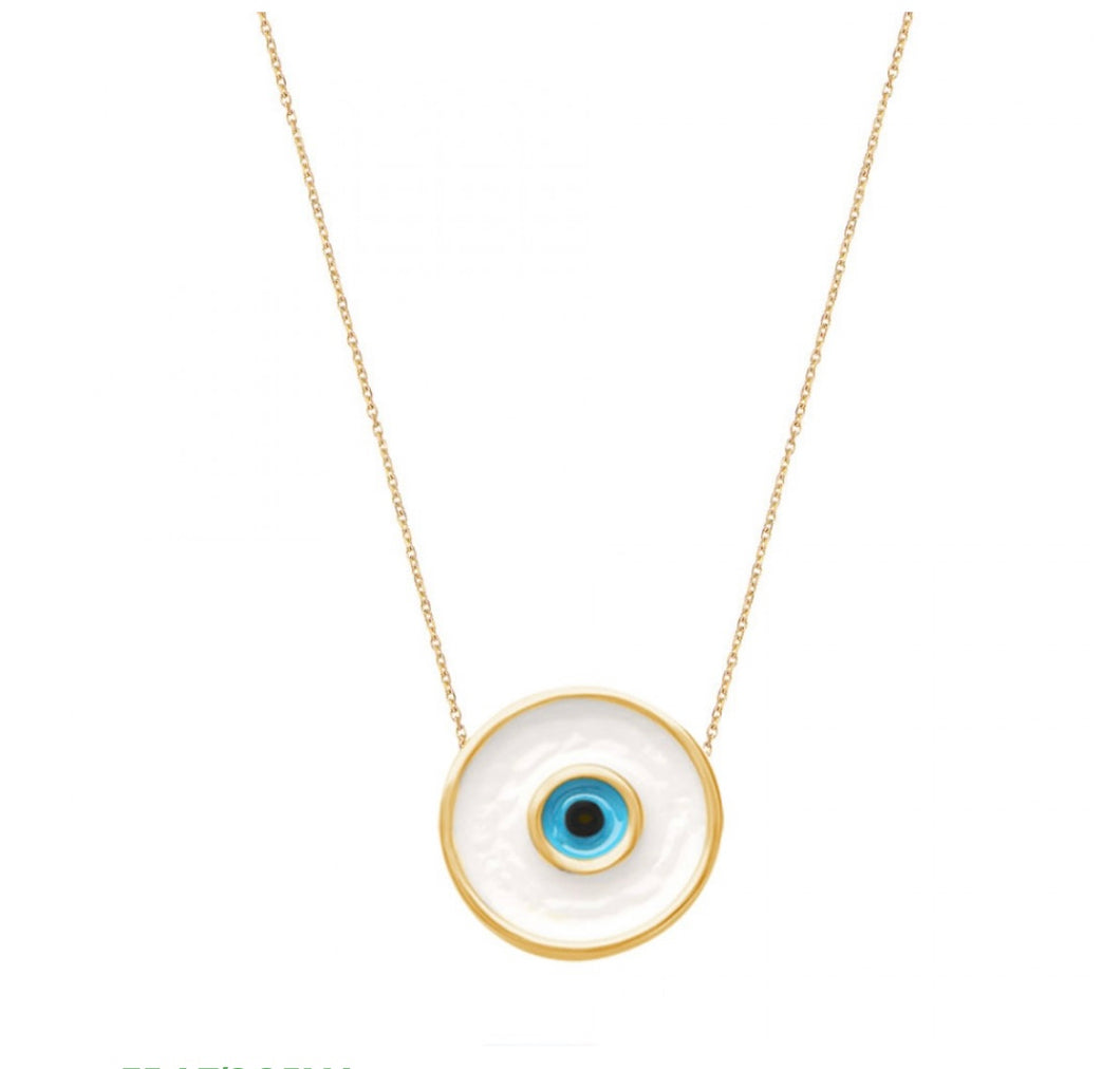 925 sterling silver evil eye necklace with 24K gold plated