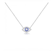 Load image into Gallery viewer, 925 sterling silver evil eye necklace with 24K gold plated 1.40cm-0.80cm
