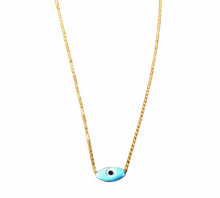 Load image into Gallery viewer, 925 Silver chain with 24k gold plated and evil eye charm

