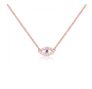 925 sterling silver evil eye necklace with 24K gold plated 0.90cm-0.50cm
