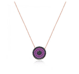 925 sterling silver evil eye necklace with 24K gold plated  1.10cm-1.10cm