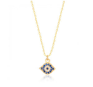 925 sterling silver evil eye necklace with 24K gold plated 0.7cm-1cm
