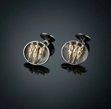 Load image into Gallery viewer, VARIOUS -31CL- 18k solid Gold with black rhodium and 18k solid  rose gold cuff links
