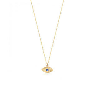 925 sterling silver evil eye necklace with 24K gold plated  1.20cm-0.70cm