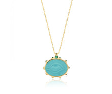 Load image into Gallery viewer, 925 Sterling Silver  Evil Eye Necklace with 24K Gold Plated 2.70cm,2.50cm
