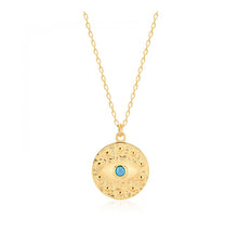 Load image into Gallery viewer, 925 sterling silver evil eye necklace with 24K gold plated  1.50cm-1.50cm

