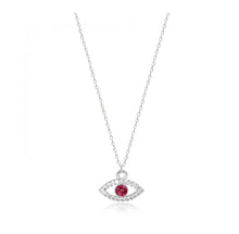 Load image into Gallery viewer, 925 Sterling Silver  Evil Eye Necklace with 24K Gold Plated 1.20cm,0.60cm
