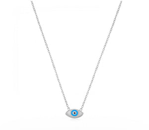 925 sterling silver evil eye necklace with 24K gold plated 0.40cm-0.70cm
