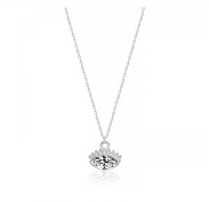 925 Sterling Silver  Evil Eye Necklace with 24K white Gold Plated 0.80cm,0.50cm