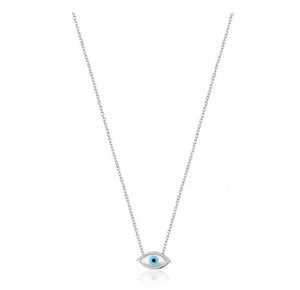 925 sterling silver evil eye necklace with 24K gold plated  0.90cm-0.50cm
