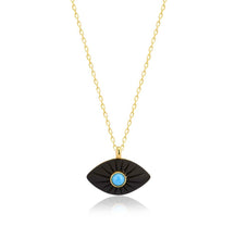 Load image into Gallery viewer, 925 Sterling Silver  Evil Eye Necklace with 24K Gold Plated 1.50cm,2.50cm
