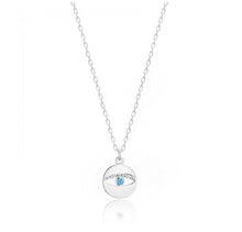Load image into Gallery viewer, 925 Sterling Silver  Evil Eye Necklace with  24K white Gold Plated 1cm,1cm
