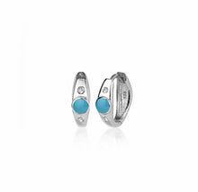 Load image into Gallery viewer, 925 sterling silver hoops earrings with 24k white gold plated
