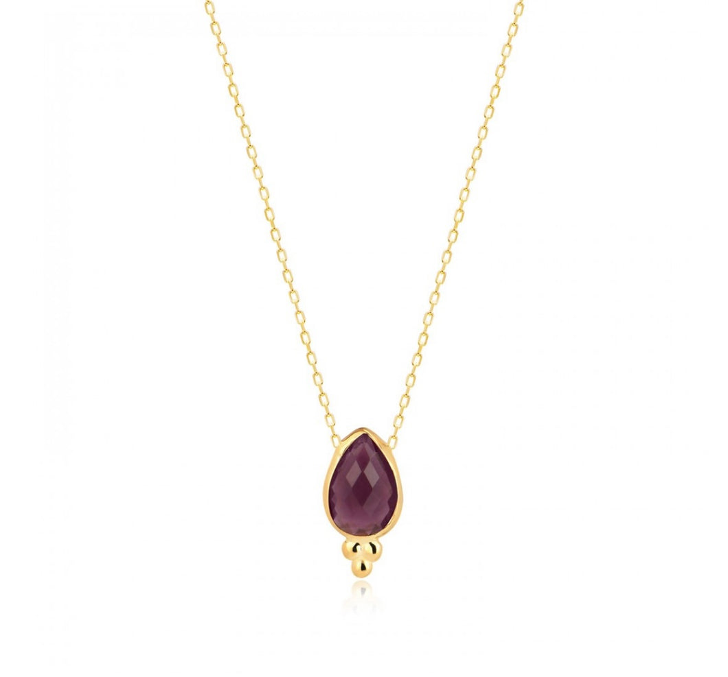 925 sterling silver necklace with gem stones and 24k gold plated 2cm-1cm