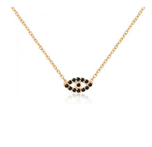 Load image into Gallery viewer, 925 sterling silver evil eye necklace with 24K gold plated 0.90cm-0.50cm

