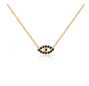 925 sterling silver evil eye necklace with 24K gold plated 0.90cm-0.50cm