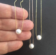 Load image into Gallery viewer, 925 Silver chain with Single natural Pearl necklaces and 24k gold plated
