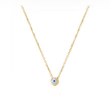Load image into Gallery viewer, 925 sterling silver evil eye necklace with 24K gold plated  0.60cm-0.60cm
