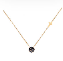 Load image into Gallery viewer, 925 sterling silver necklace with cross and 24k gold plated 0.50cm-0.50cm
