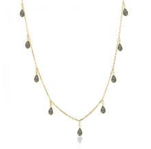 Load image into Gallery viewer, 925 sterling silver necklace with zircon stones  and 24k gold plated
