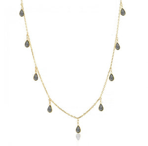 925 sterling silver necklace with zircon stones  and 24k gold plated
