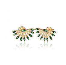 Load image into Gallery viewer, 925 sterling silver earrings with 24k gold plated and zirconia 1.70cm-0.90cm
