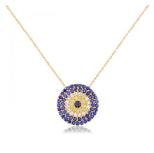 Load image into Gallery viewer, 925 sterling silver evil eye necklace with 24K gold plated  1.60cm-1.60cm
