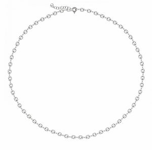 925 sterling silver chain necklace with zircon stones  and 24k white gold plated