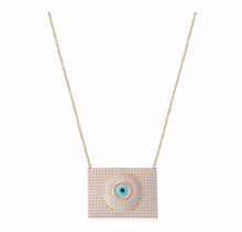 Load image into Gallery viewer, 925 sterling silver evil eye necklace with 24K gold plated 2.70cm-2cm
