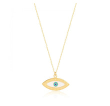 Load image into Gallery viewer, 925 sterling silver evil eye necklace with 24K  gold plated  2.70cm-1.50cm
