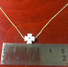 Load image into Gallery viewer, 925 Silver chain with 24k gold plated and evil eye cross mother of pearl pendant
