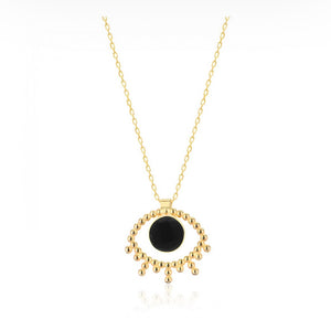 925 sterling silver evil eye necklace with 24K  gold plated  2.10cm-2cm