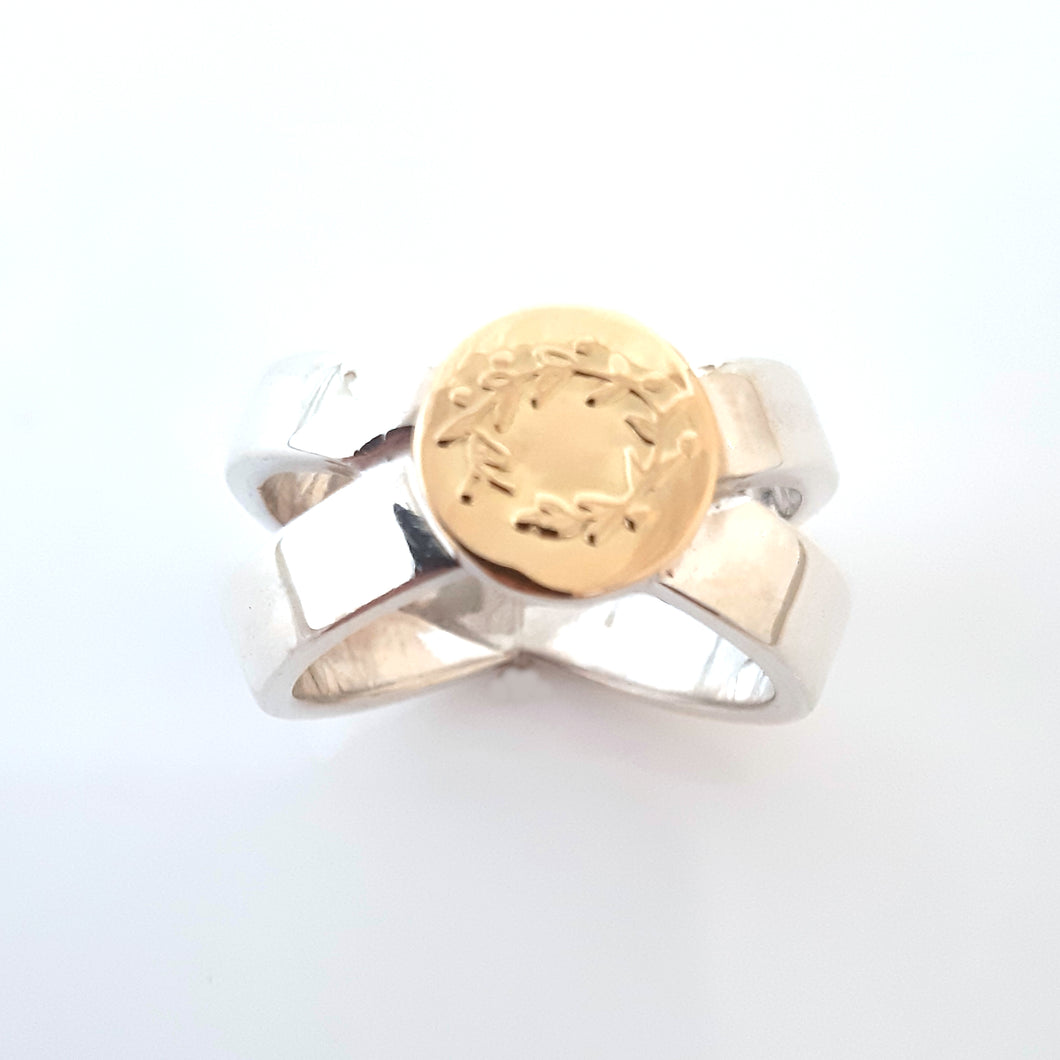 Athens 2004 Olympic Games Official Product , ring in silver and gold 14K