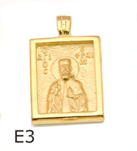 Load image into Gallery viewer, 925 sterling silver St. Ephraim charm with 24k gold plated, charm is 3,40cm-1.90cm with black cord
