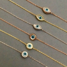 Load image into Gallery viewer, 925 sterling silver Evil eye Bracelet with mother of pearl and 24k gold plated
