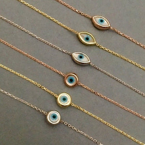 925 sterling silver Evil eye Bracelet with mother of pearl and 24k gold plated