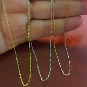 9k solid gold chain,  gold chain rolo extra thin 1mm