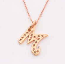Load image into Gallery viewer, 18K Solid rose Gold pendant,18k charm rose gold with Diamonds
