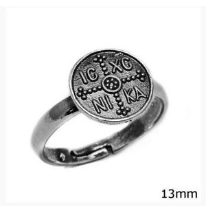 925 Sterling silver christian  Constantinato Orthodox ring, Byzantine ring 1.30cm or 1.60cm