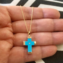 Load image into Gallery viewer, 14K Solid yellow Gold Cross charm Necklace
