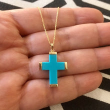 Load image into Gallery viewer, 14K Solid yellow Gold Cross charm Necklace
