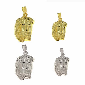 925 sterling silver Jesus charm  pendant, Christian Jesus pendant with  24k gold plated