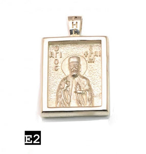 925 sterling silver St. Ephraim charm with 24k gold plated, charm is 3,40cm-1.90cm with black cord