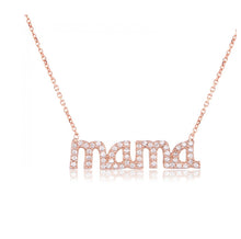 Load image into Gallery viewer, 925 sterling silver mama necklace with 24K gold plated, charm mama 2.40cm-0.50cm
