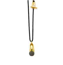 Load image into Gallery viewer, 925 sterling silver charm tsarouxi  with 24k gold plated and black cord
